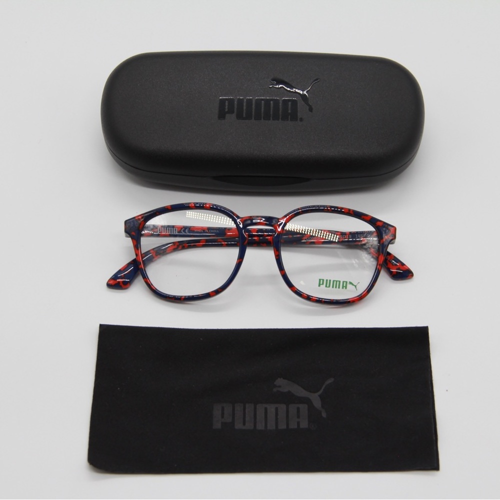 NEW PUMA PU0080O 002 RED BLUE EYEGLASSES PUMA PU00800